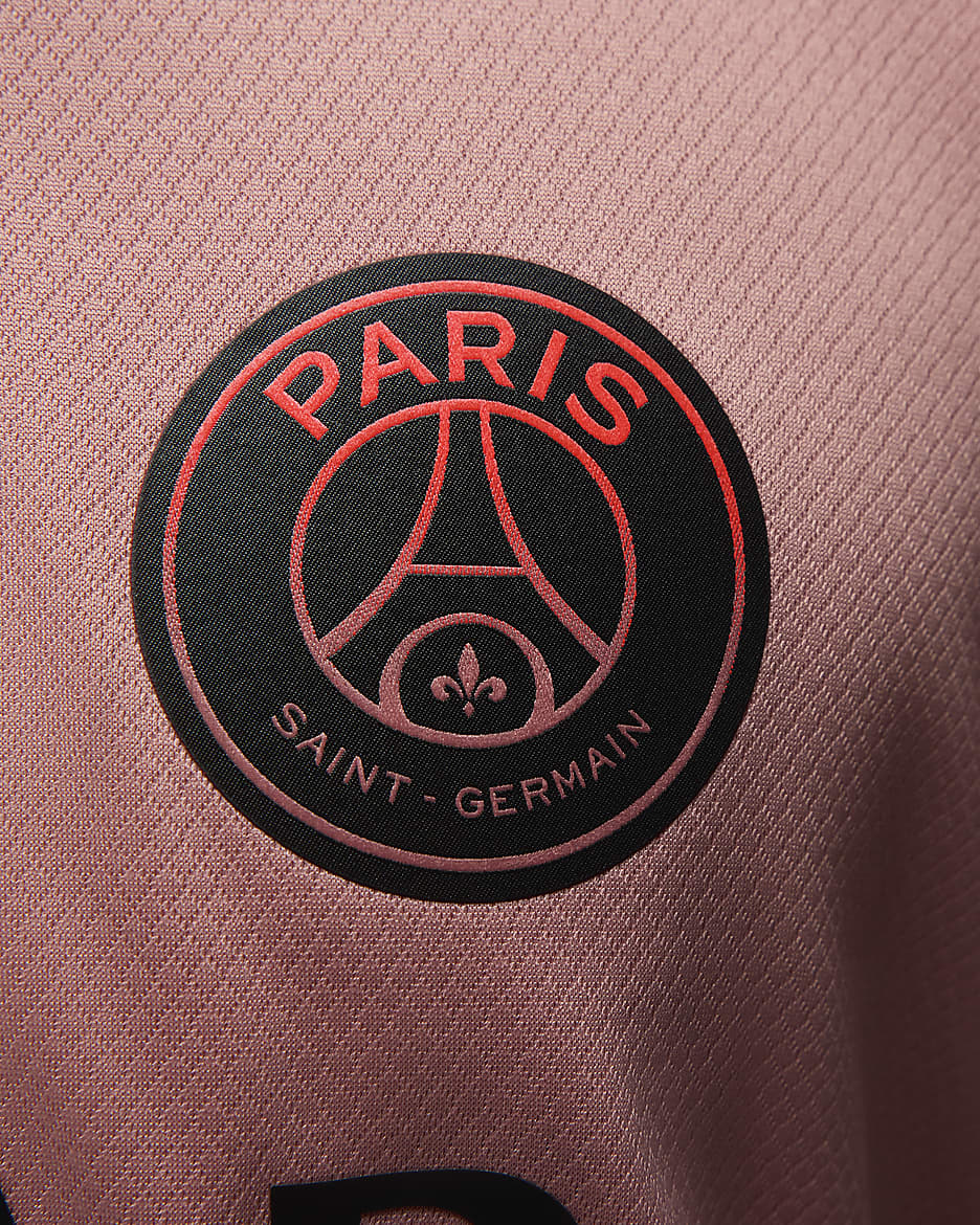 Paris Saint-Germain 2024/25 Stadium Third Jordan Dri-FIT Replika-Trikot (Herren) - Rust Pink/Schwarz/Schwarz