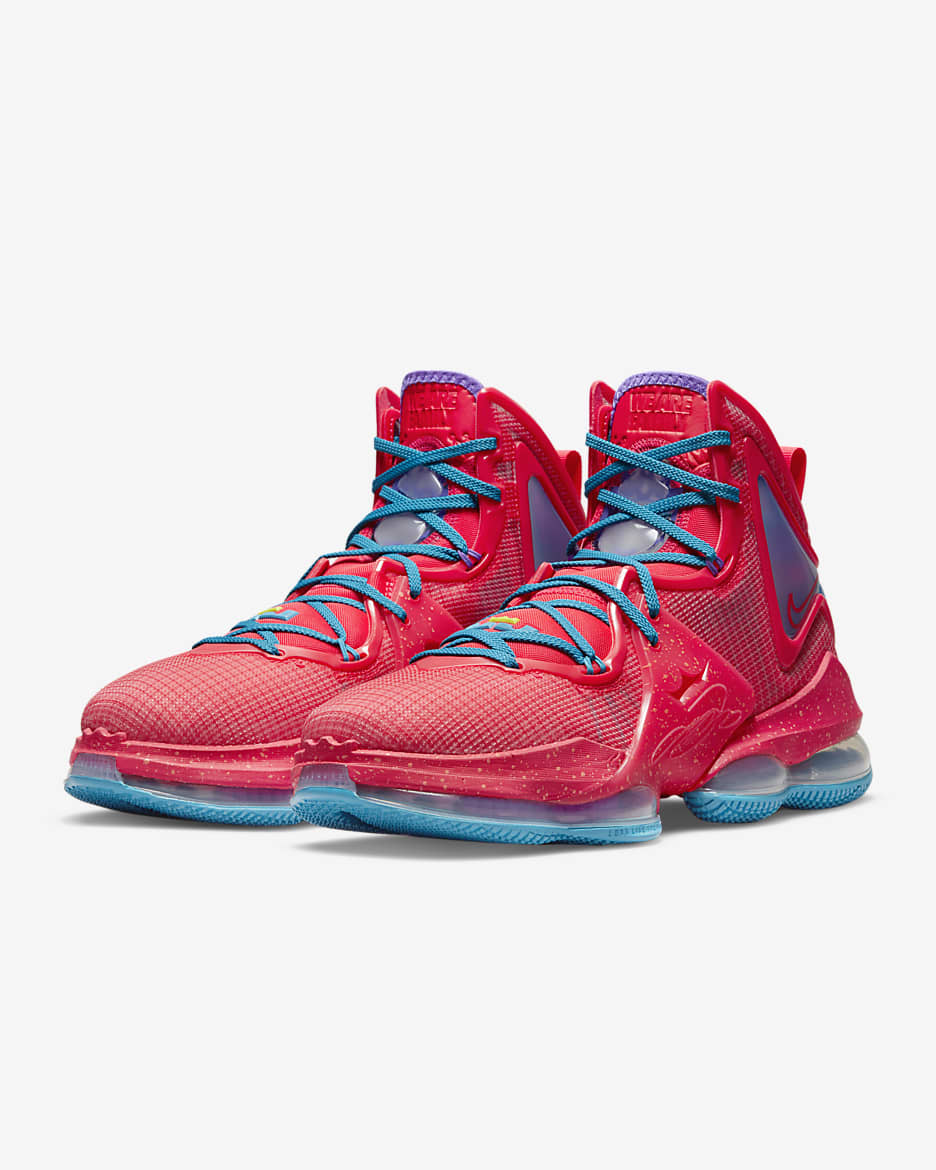 LeBron 19 Basketball Shoes - Siren Red/Laser Blue/Psychic Purple/Siren Red