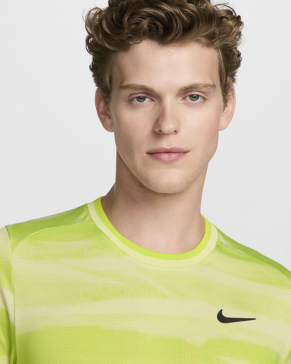 NikeCourt Advantage Men's Dri-FIT Tennis Top - Life Lime/Black