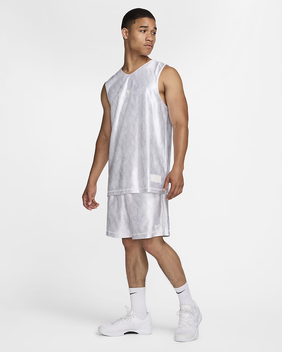 KB Men's Nike Dri-FIT Standard Issue Reversible Basketball Jersey - White/White/Summit White