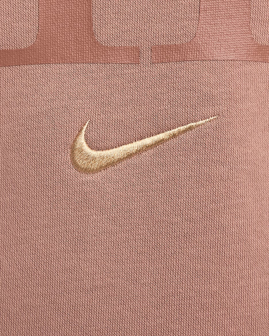 เสื้อวอร์มมีโลโก้คอกลมขนาดโอเวอร์ไซส์ผู้หญิง Nike Sportswear Phoenix Fleece - Terra Blush/Burnt Sunrise/Sesame