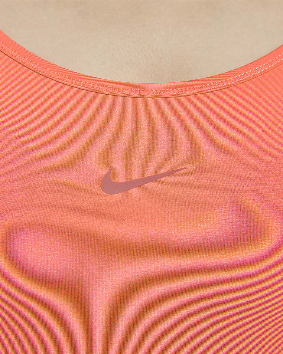 Nike One Classic 女款 Dri-FIT 細肩帶背心上衣 - Light Wild Mango/黑色