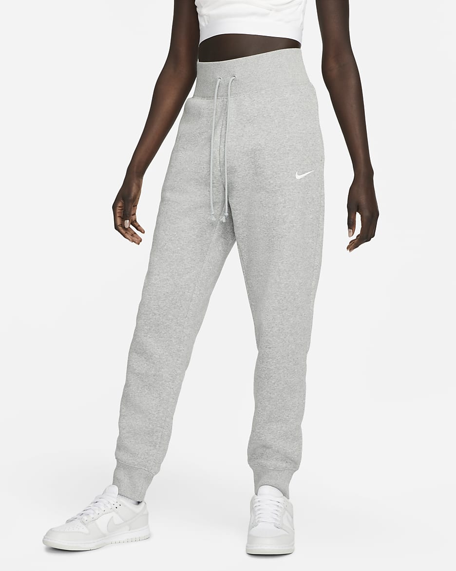 Nike Sportswear Phoenix Fleece Women's High-Waisted Joggers - Dark Grey Heather/Sail