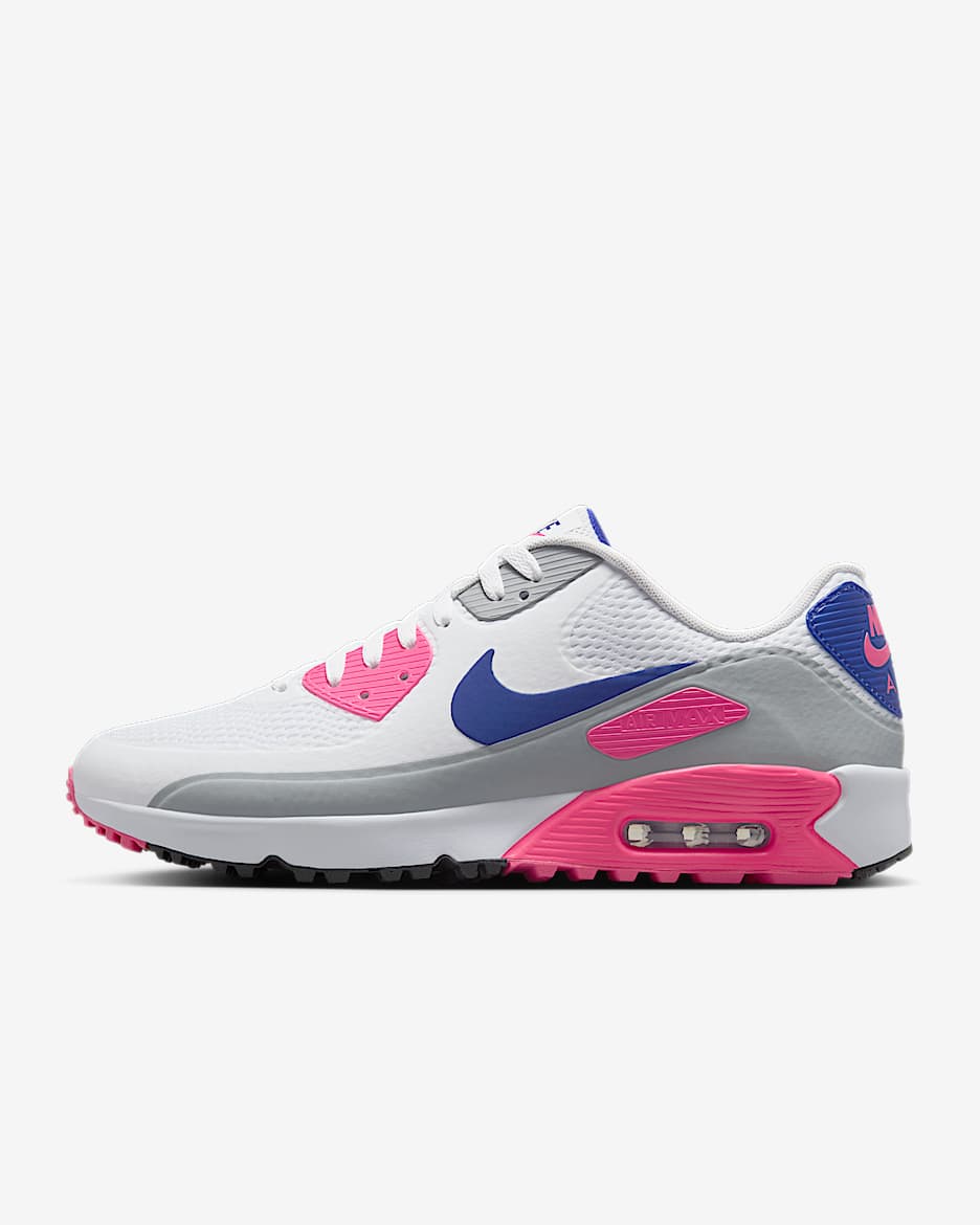 Nike Air Max 90 G Golf Shoes - White/Laser Pink/Concord