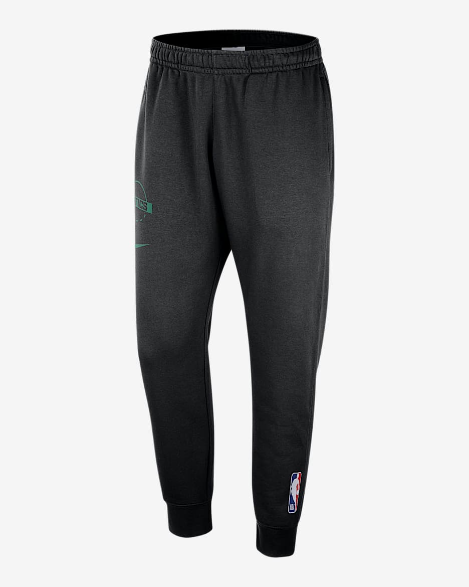Boston Celtics Club Men's Nike NBA Practice Fleece Joggers - Black/Clover