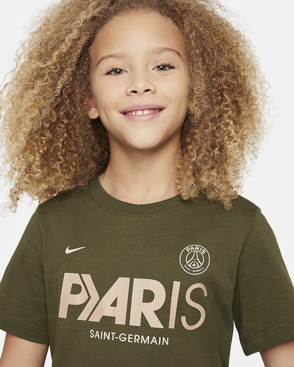 Paris Saint-Germain Mercurial Older Kids' Nike Football T-Shirt - Rough Green