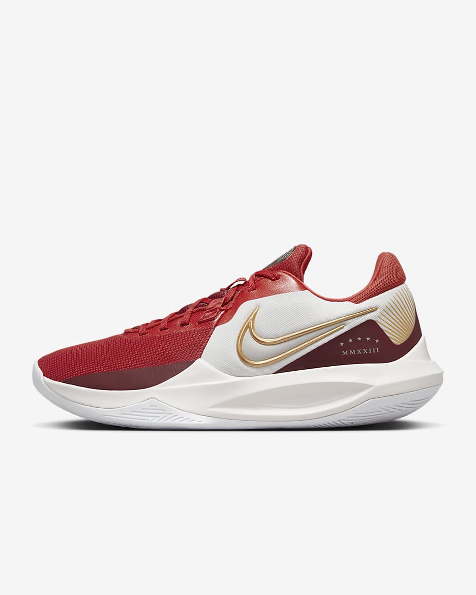 Nike Precision 6 Basketball Shoes - Phantom/Team Red/Light Crimson/Metallic Gold