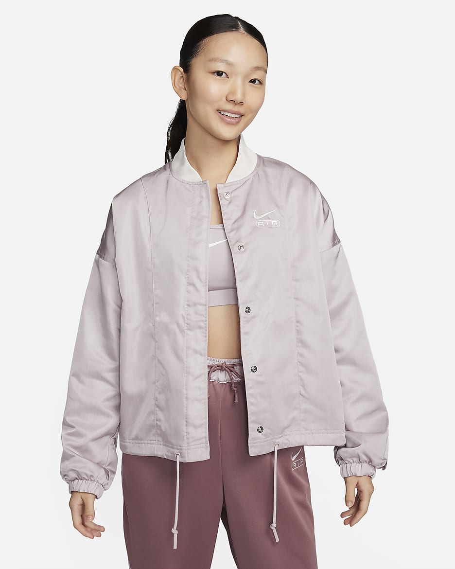 Nike Air Women's Oversized Woven Bomber Jacket - Platinum Violet/Phantom