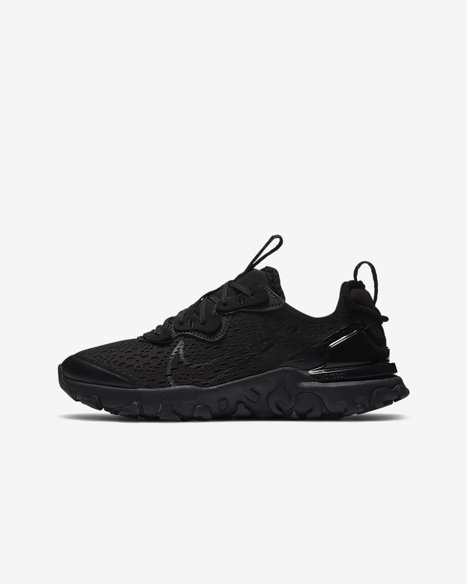 Nike React Vision Older Kids' Shoes - Black/Smoke Grey/Black