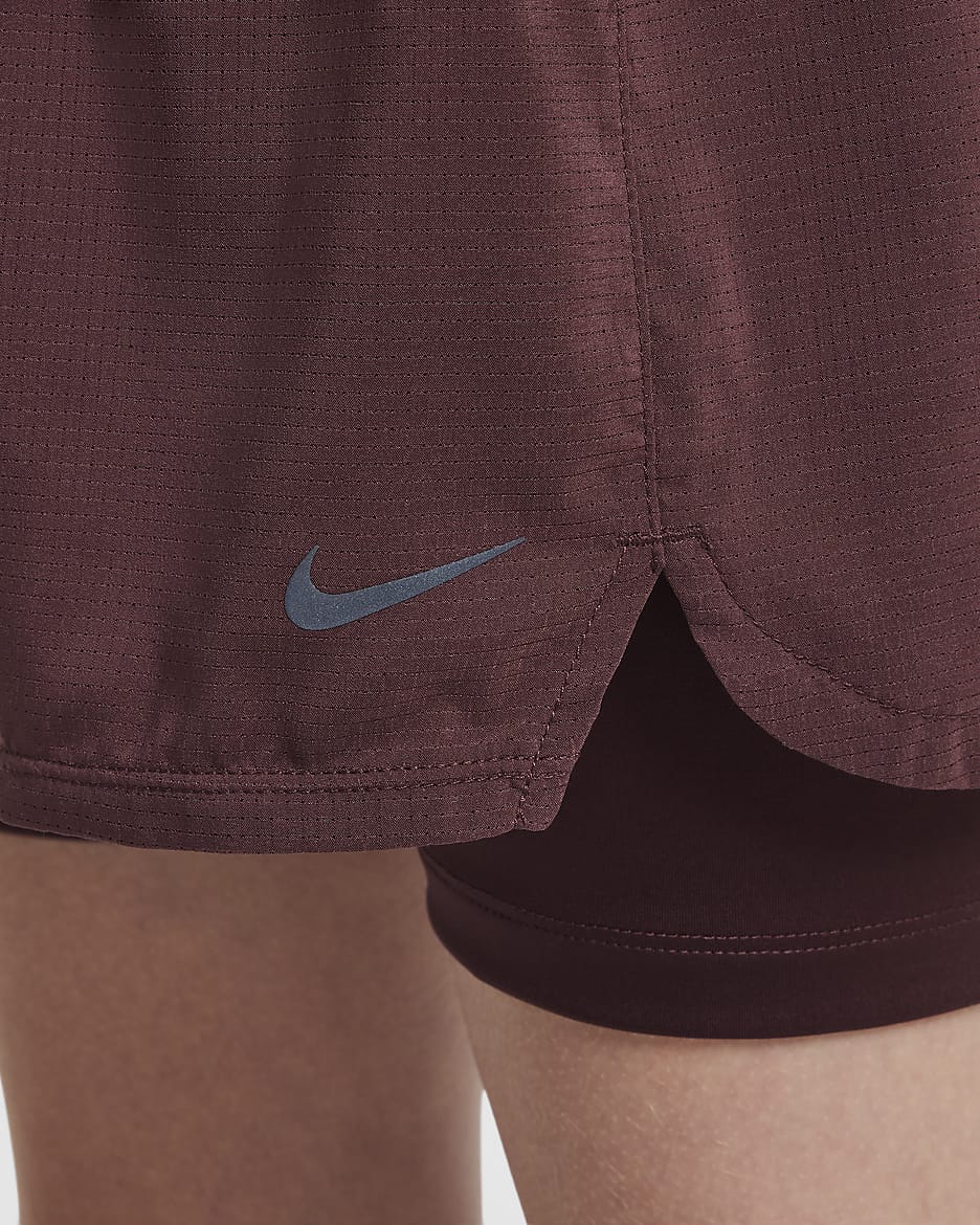 Nike Dri-FIT ADV shorts voor meisjes - Burgundy Crush/Burgundy Crush/Zwart