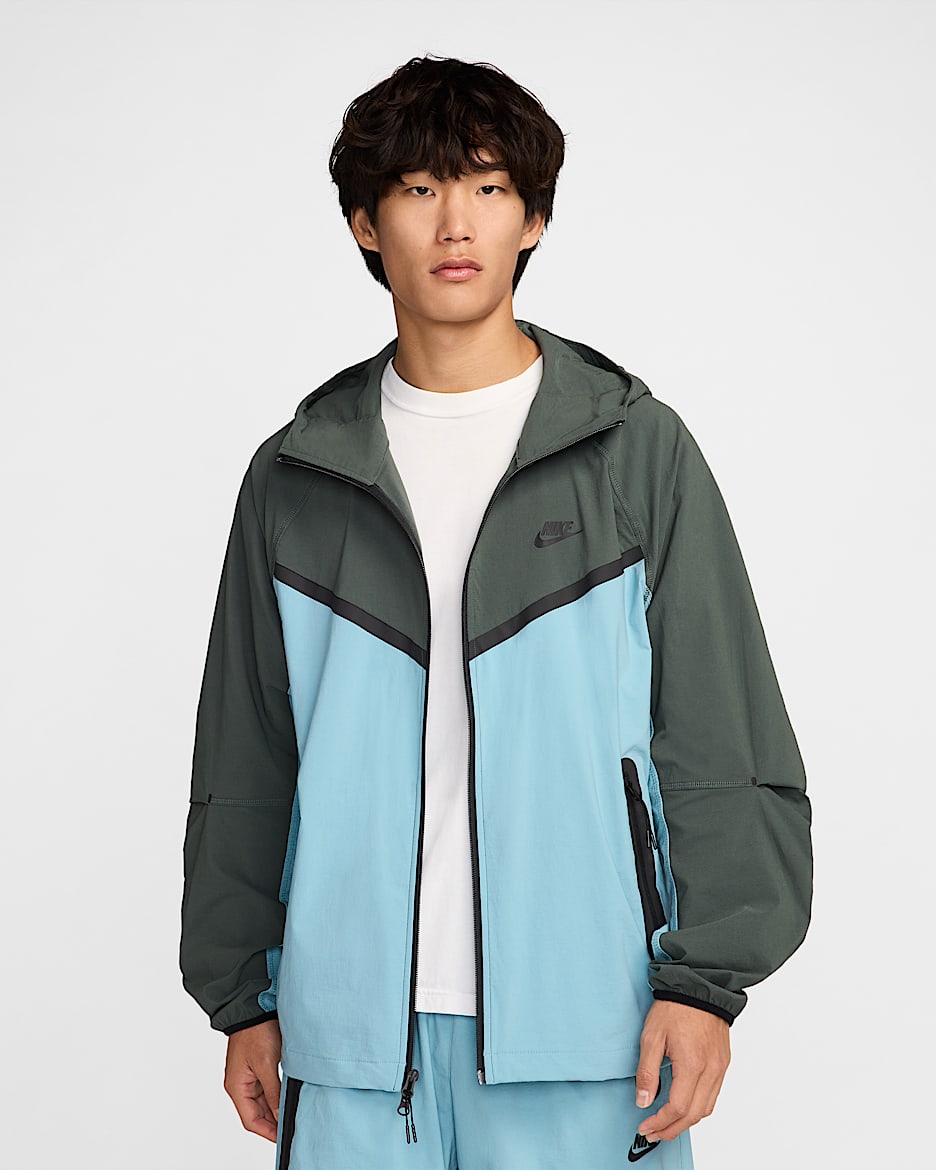 Nike Tech Men's Woven Jacket - Denim Turquoise/Vintage Green/Black