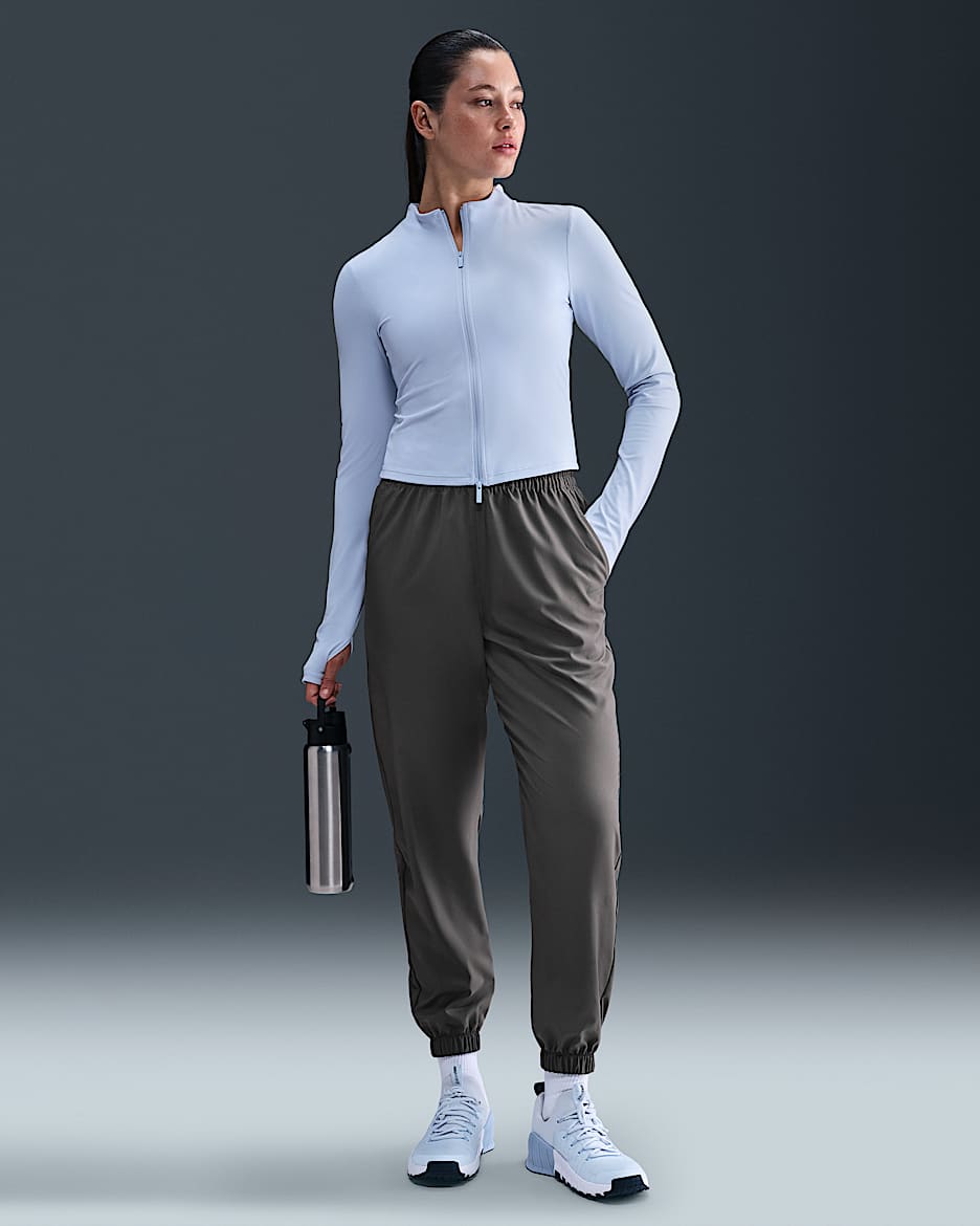 Nike One Women's Dri-FIT High-Waisted 7/8 Joggers - Iron Grey/Black