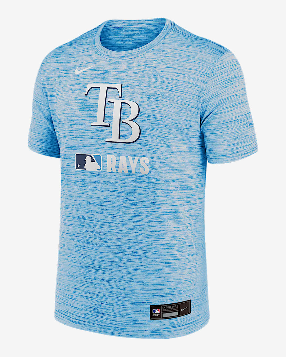 Playera Nike Dri-FIT de la MLB para hombre Tampa Bay Rays Authentic Collection Velocity - Azul claro