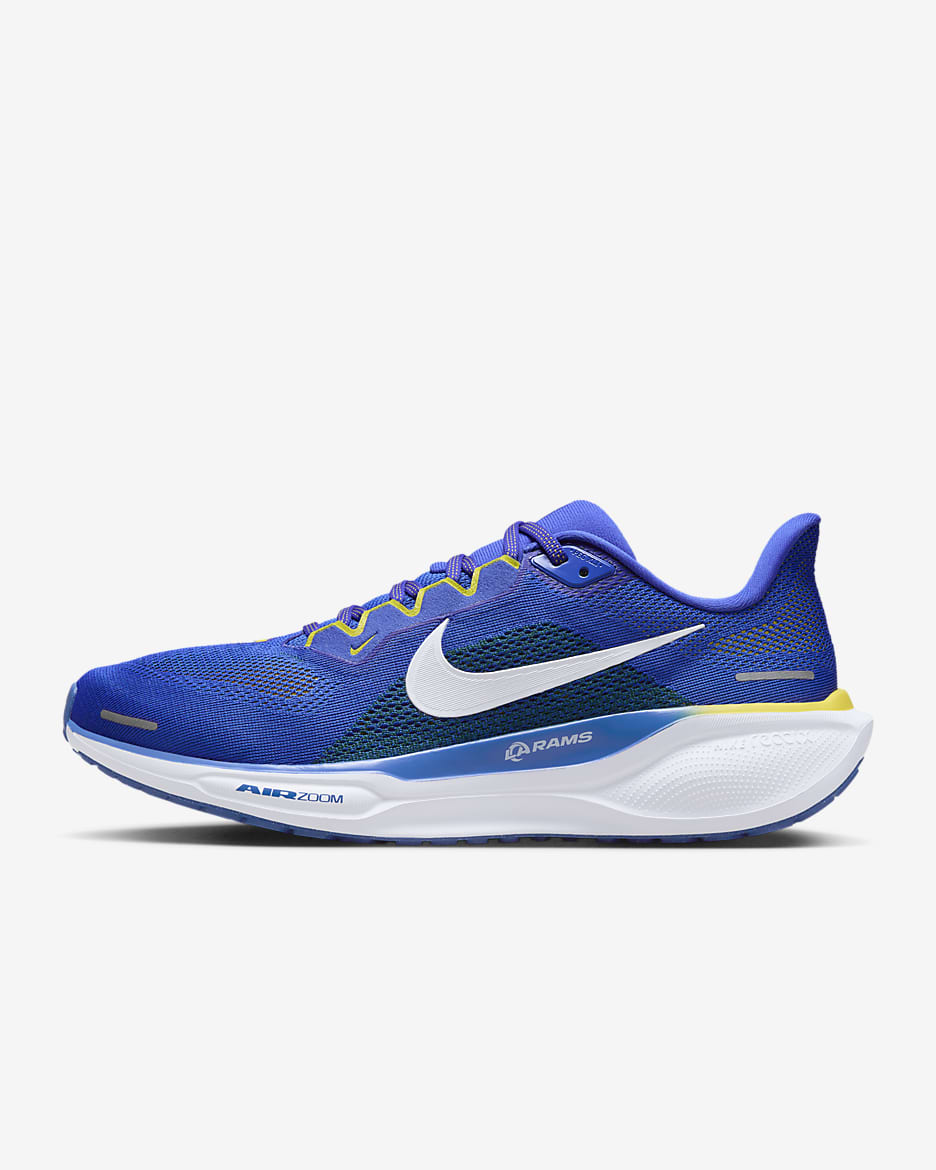 Tenis de correr en pavimento para hombre Nike Pegasus 41 NFL Los Angeles Rams - Hiperroyal/Blanco/Oro medio oeste/Blanco