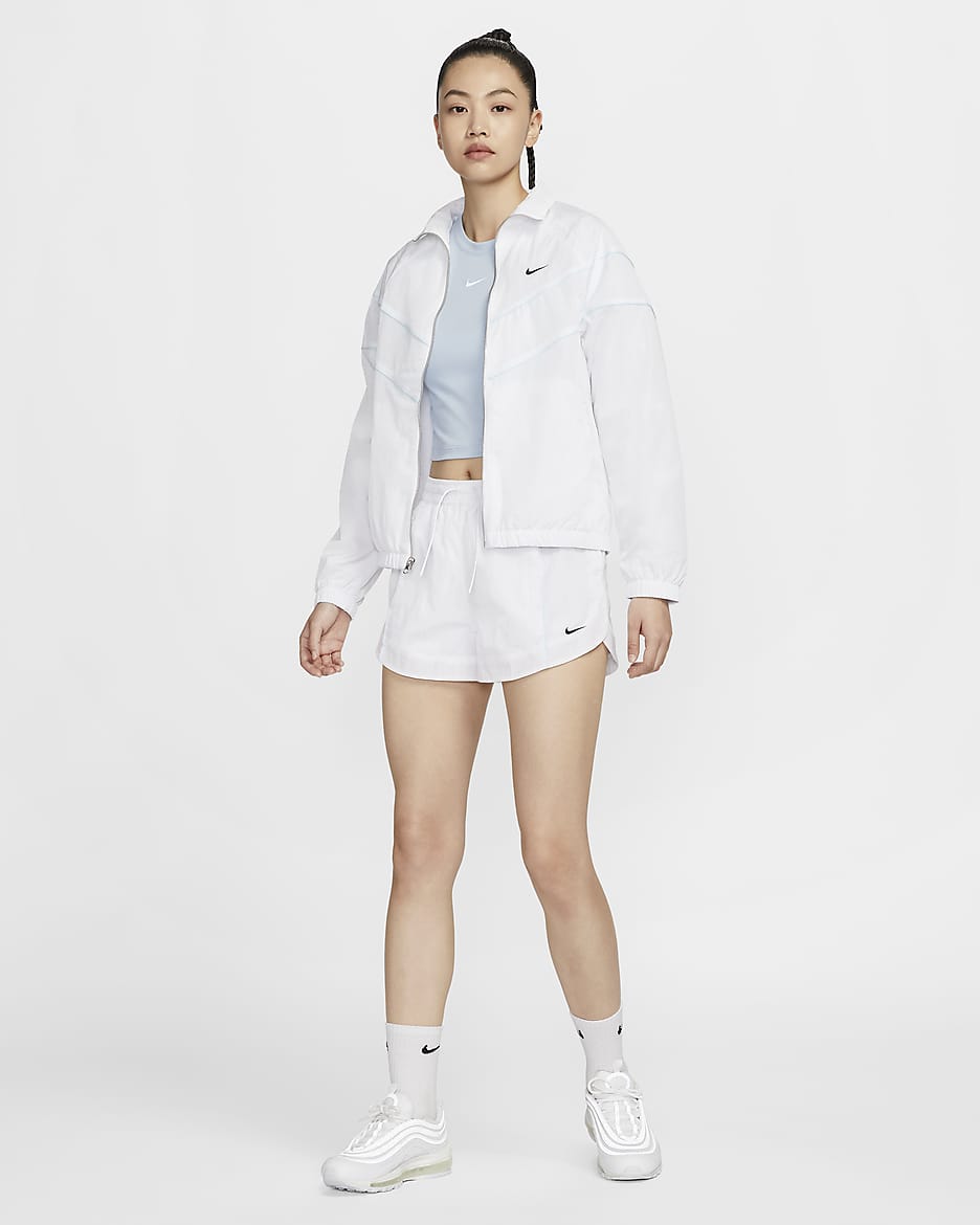 Nike Windrunner Women's Loose UV Woven Full-Zip Jacket - White/Black