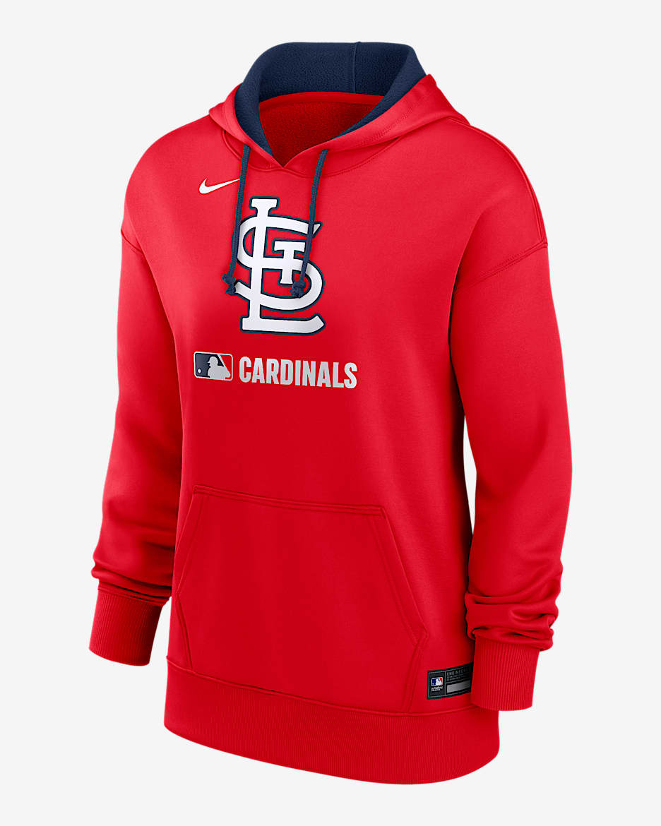 St. Louis Cardinals Authentic Collection Women's Nike Therma MLB Pullover Hoodie - Red