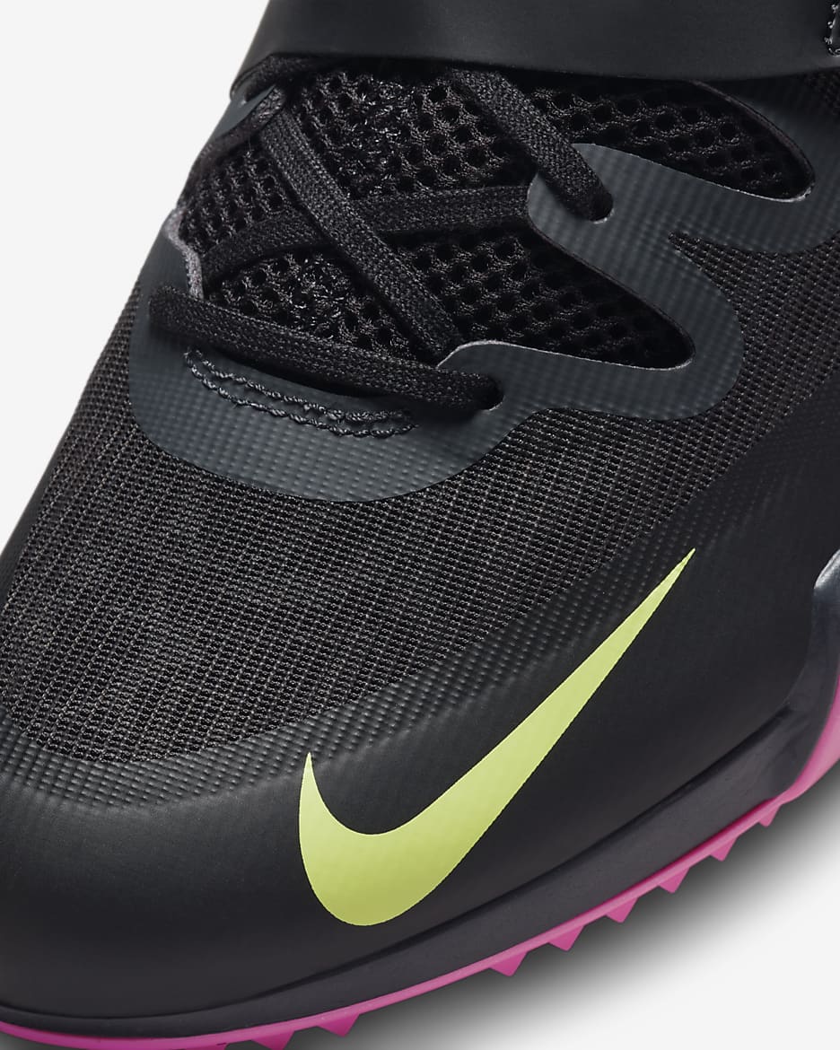 Nike Pole Vault Elite Sprung-Spike für Leichtathletik - Anthracite/Schwarz/Light Lemon Twist/Fierce Pink