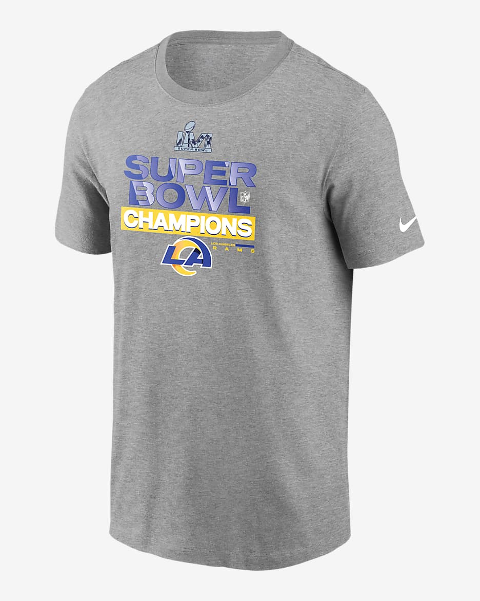 Nike Super Bowl LVI Champions Trophy Collection (NFL Los Angeles Rams) Men's T-Shirt - Charcoal Heather