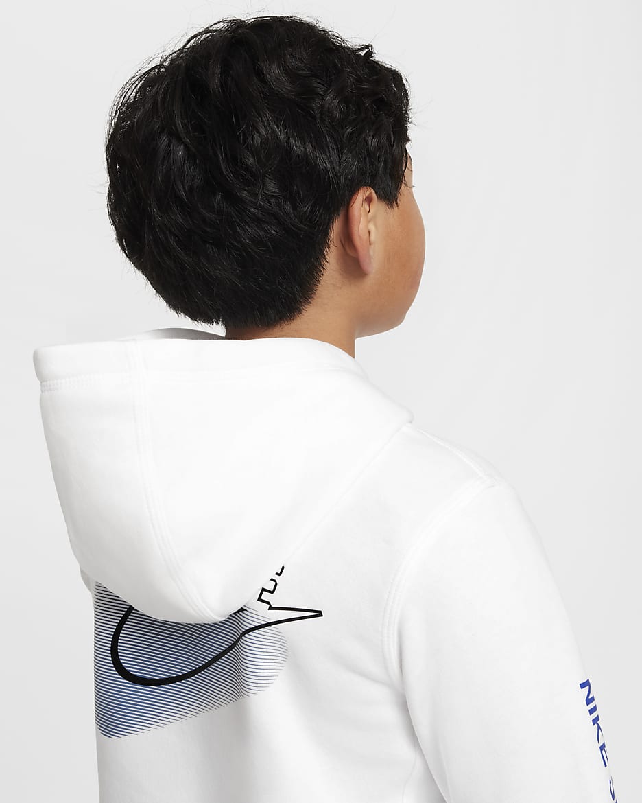 Nike Sportswear Standard Issue Older Kids' (Boys') Fleece Pullover Hoodie - White