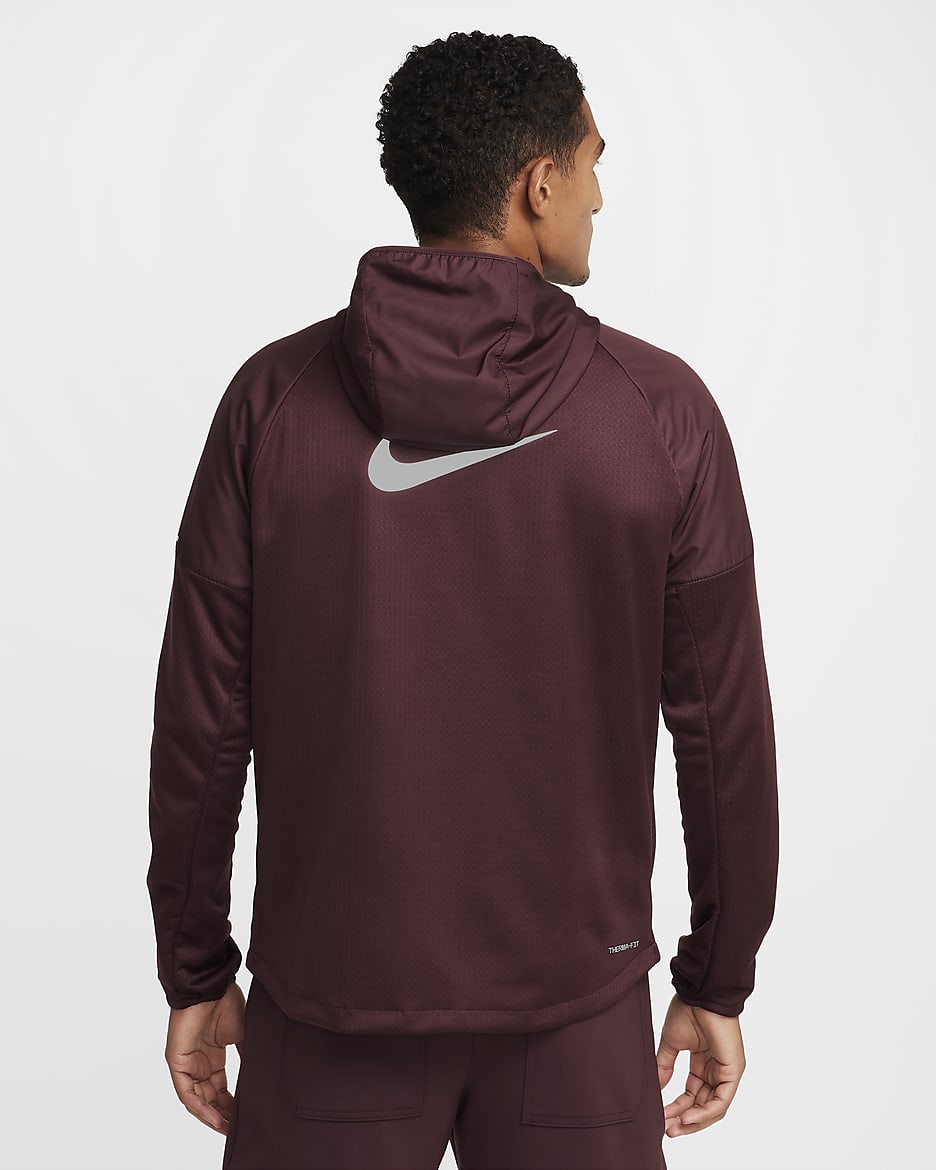 Nike Sphere Miler Men's Therma-FIT Water-Repellent Running Jacket - Burgundy Crush/Burgundy Crush