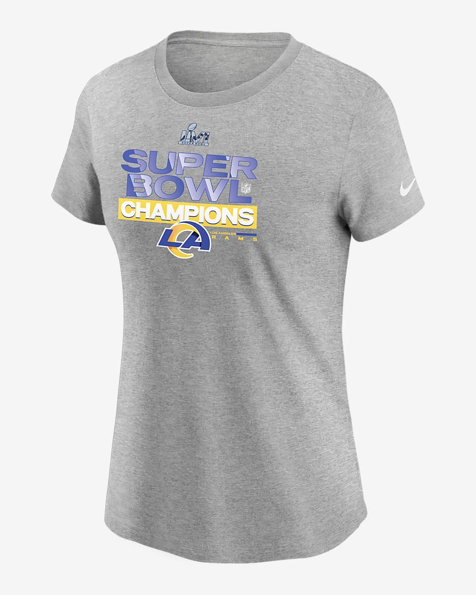 Nike Super Bowl LVI Champions Trophy Collection (NFL Los Angeles Rams) Women's T-Shirt - Charcoal Heather