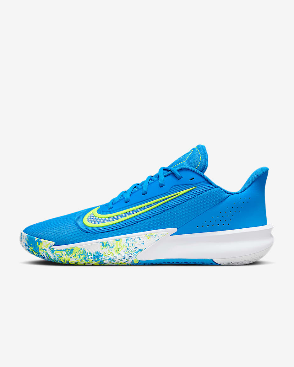 Nike Precision 7 Basketballschuh für Herren - Photo Blue/Volt/Weiß