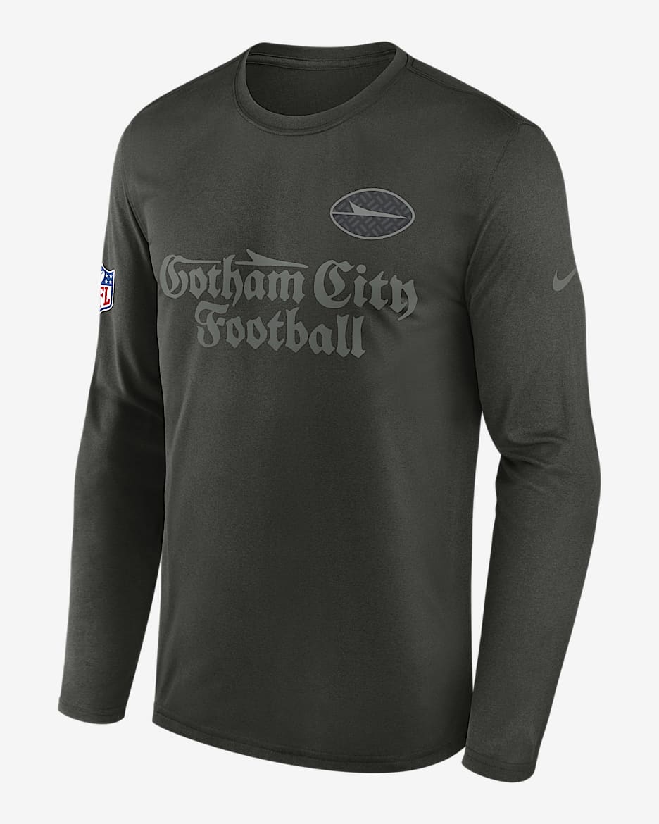 New York Jets Rivalries Collection Sideline Legend Small Logo Men's Nike Dri-FIT NFL Long-Sleeve T-Shirt - Green