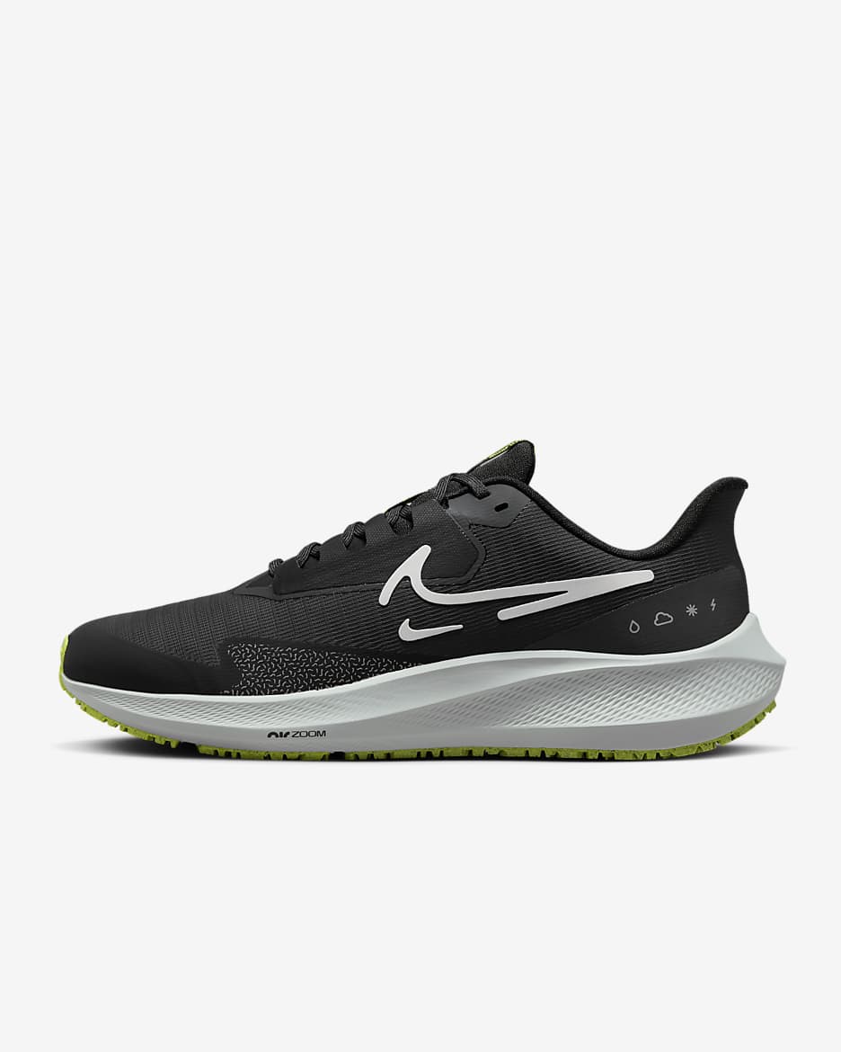 รองเท้าวิ่งโร้ดรันนิ่งผู้ชายพร้อมรับสภาพอากาศ Nike Pegasus 39 Shield - ดำ/Dark Smoke Grey/Volt/ขาว