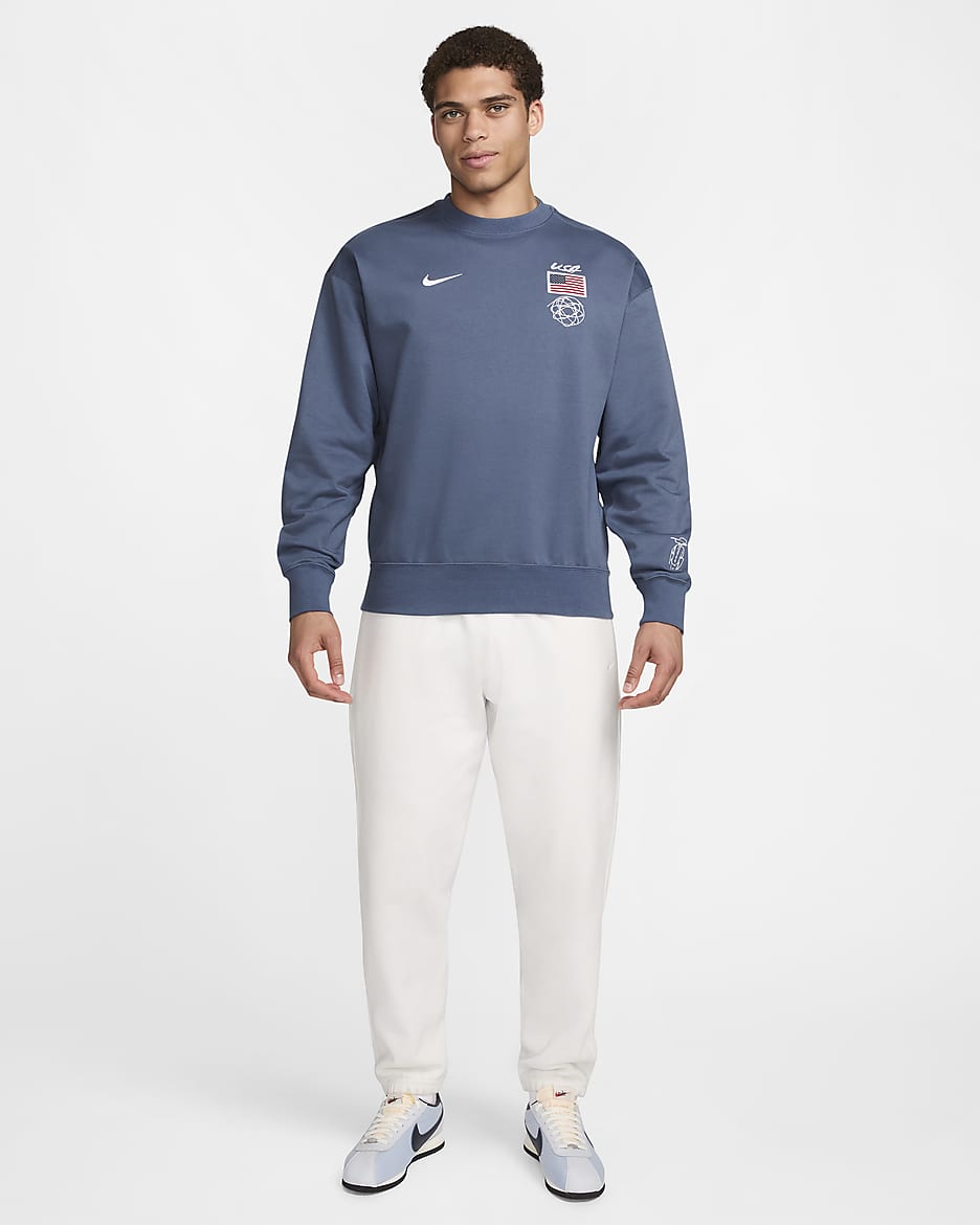 USA Solo Men's Nike Dri-FIT ADV Breaking Crew-Neck Sweatshirt - Diffused Blue/White