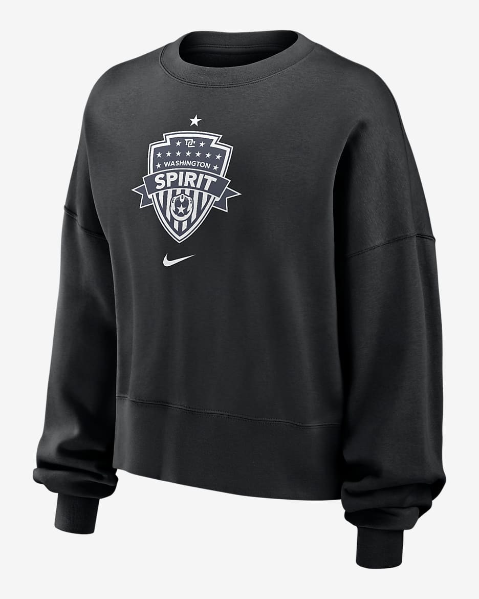 Washington Spirit Phoenix Fleece Women's Nike NWSL Crew-Neck Sweatshirt - Black