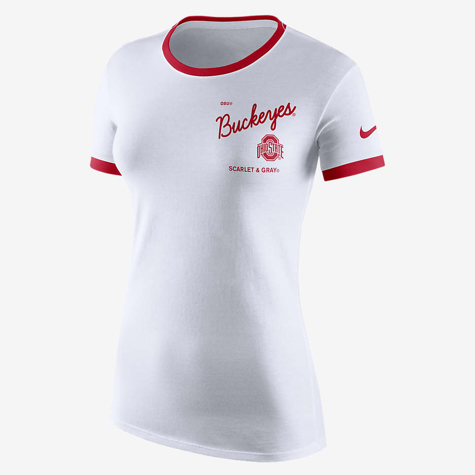 Nike College (Ohio State) Women's Tri-Blend T-Shirt - White/Black