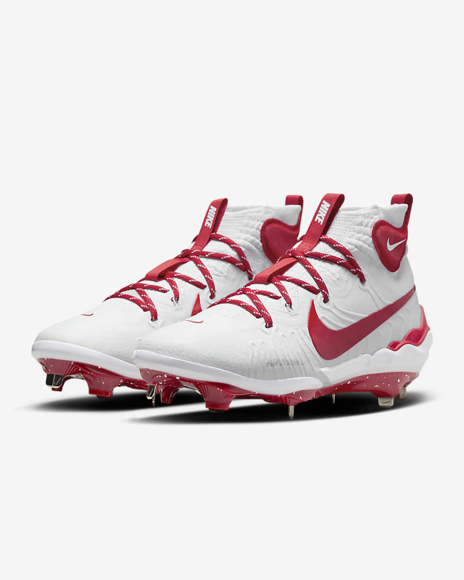 Tacos de béisbol para hombre Nike Alpha Huarache NXT - Blanco/Platino puro/Rojo universitario