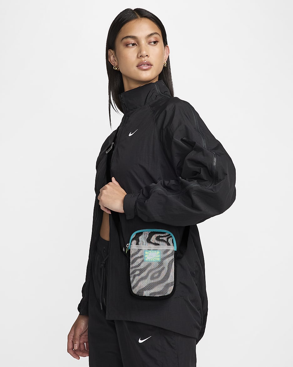 Sac à bandoulière Nike Heritage (petite taille, 1 L) - Noir/Blanc/Dusty Cactus