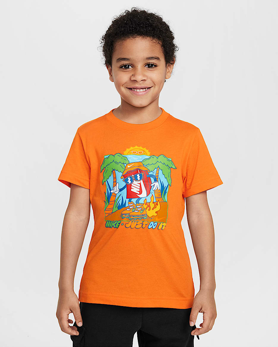 Nike Little Kids' Boxy Palm Tree T-Shirt - Safety Orange
