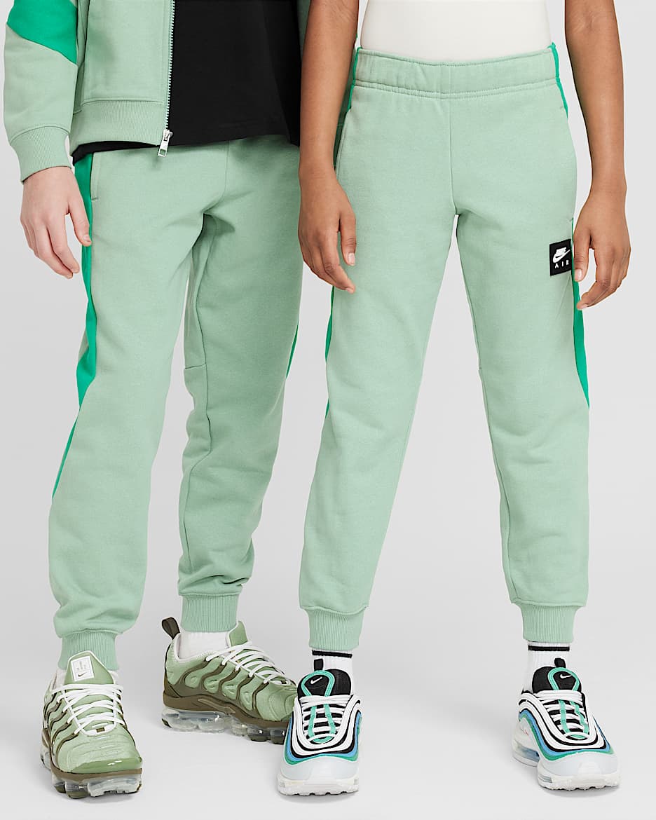 Nike Air-joggers i fleece til større børn - Steam/Stadium Green/sort