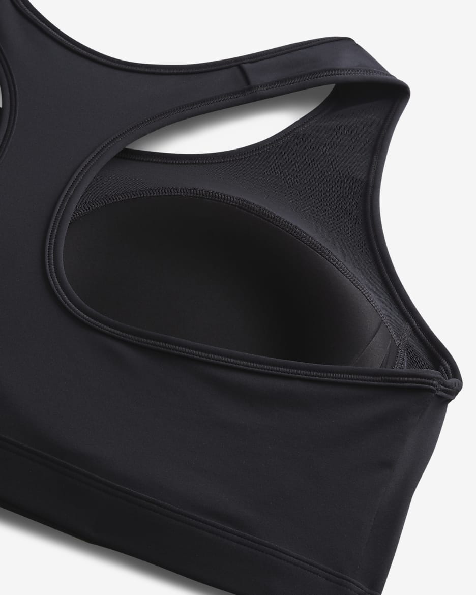 Nike Swoosh Medium Support Women's Padded Sports Bra (Plus Size) - Black/White