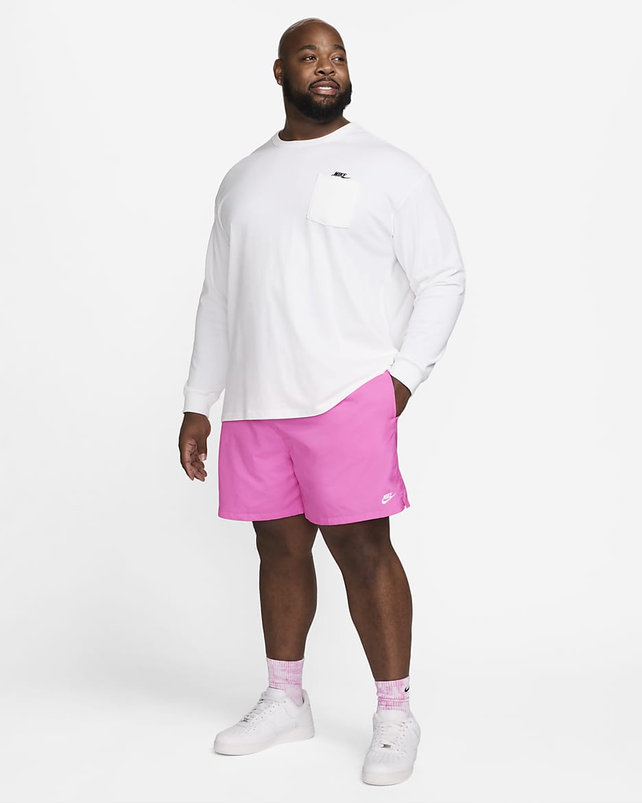 Shorts Flow in tessuto Nike Club – Uomo - Playful Pink/Bianco