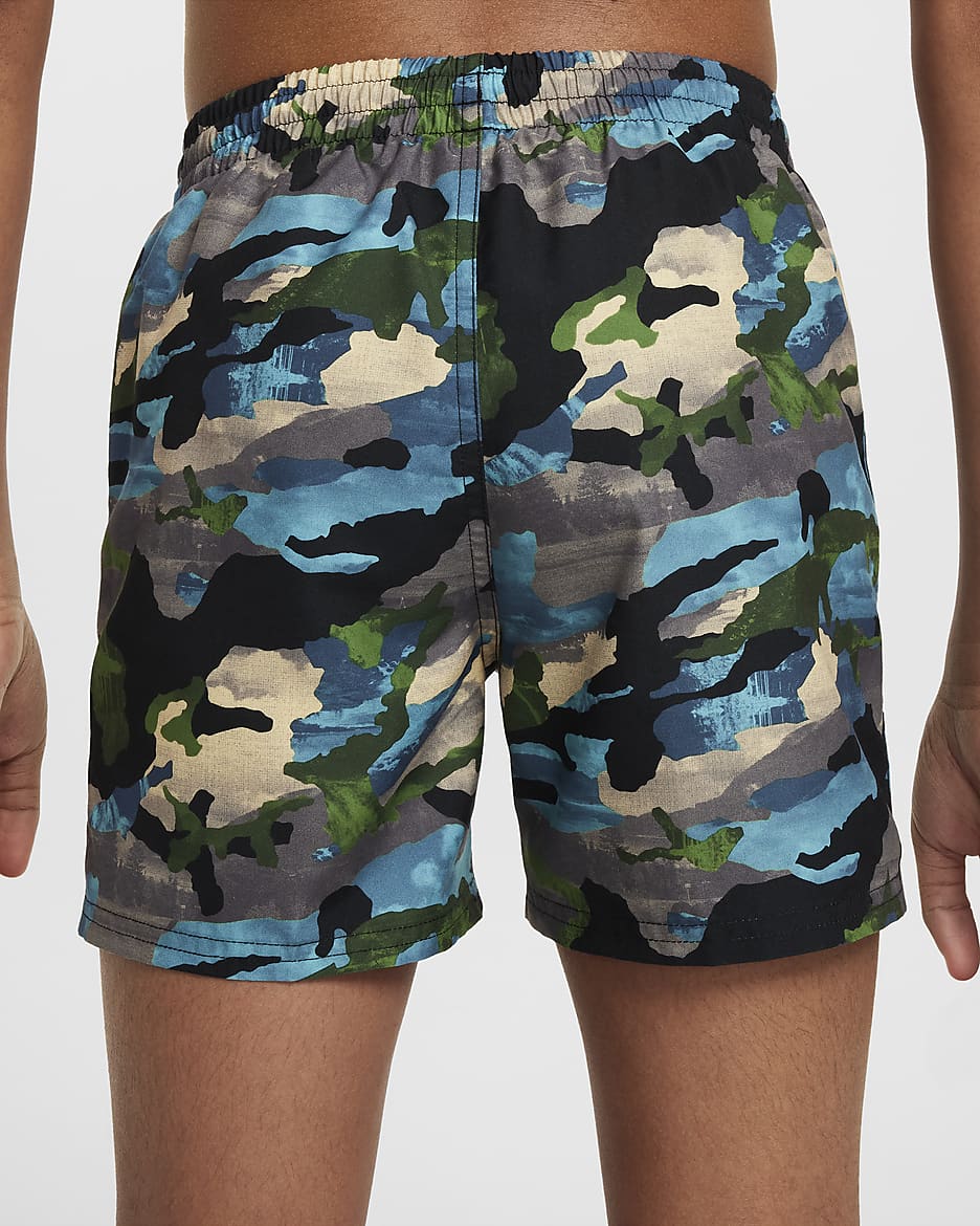 Nike Swim Classic Camo Older Kids' (Boys') 10cm (approx.) Volley Shorts - Black/Team Gold/Chlorophyll/White