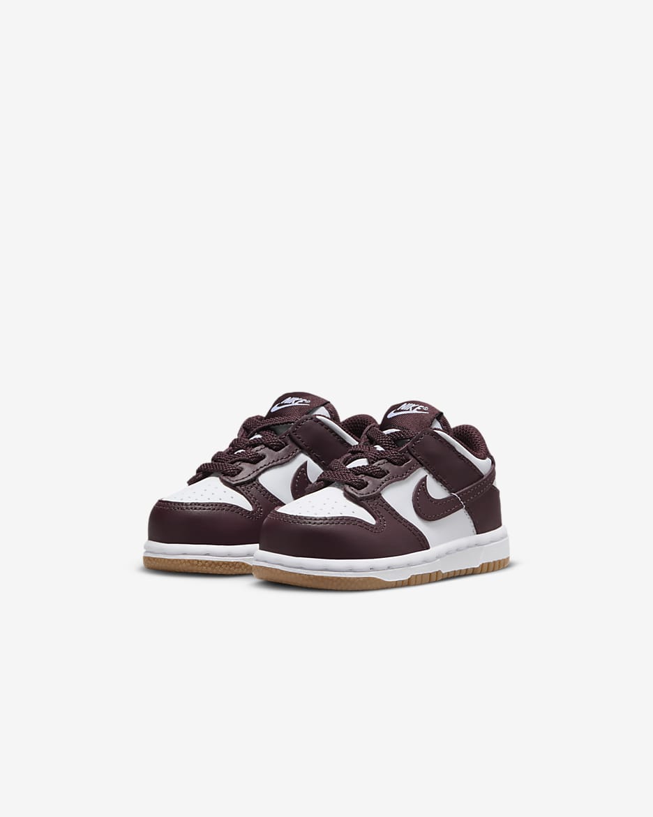 Nike Dunk Low Baby/Toddler Shoes - White/Gum Light Brown/Burgundy Crush