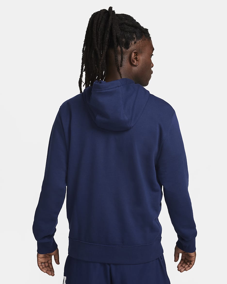 Nike Sportswear Club-pullover-hættetrøje til mænd - Midnight Navy/Midnight Navy/hvid