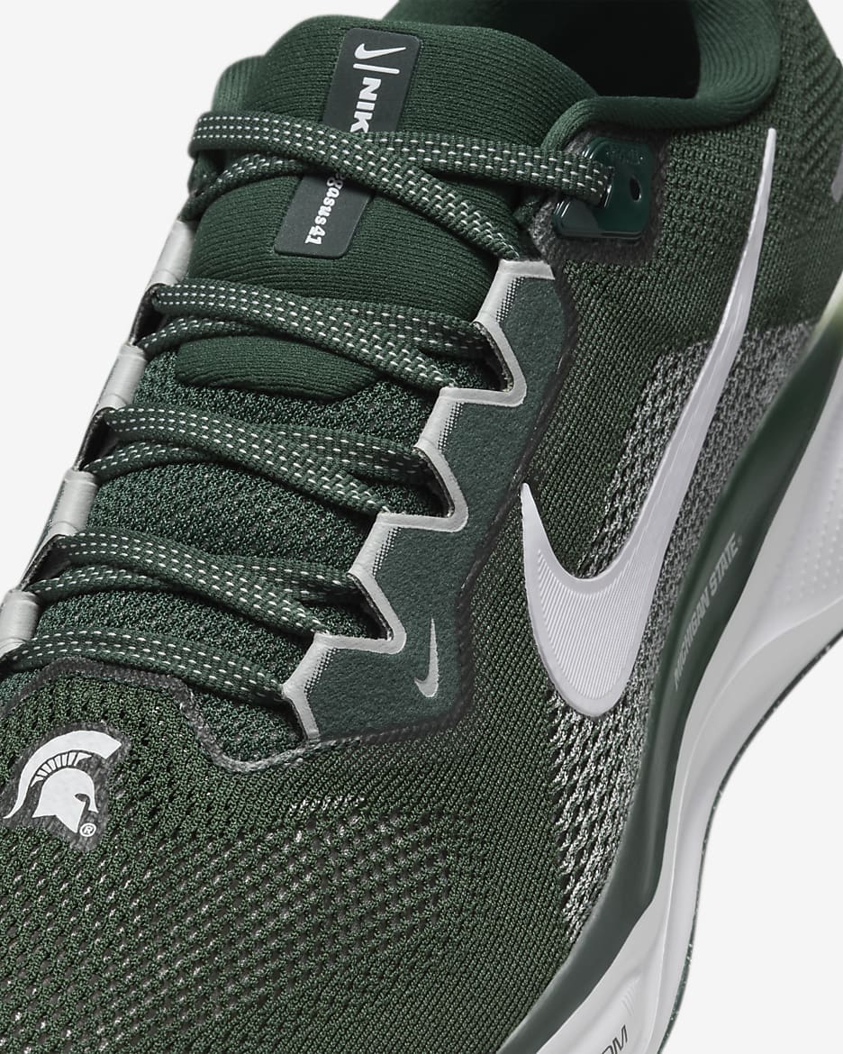 Michigan State Pegasus 41 Men's Nike College Road Running Shoes - Pro Green/White/Night Silver/White