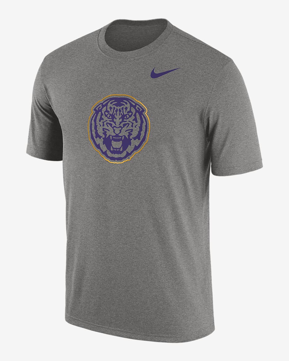 LSU Men's Nike College T-Shirt - Dark Grey Heather