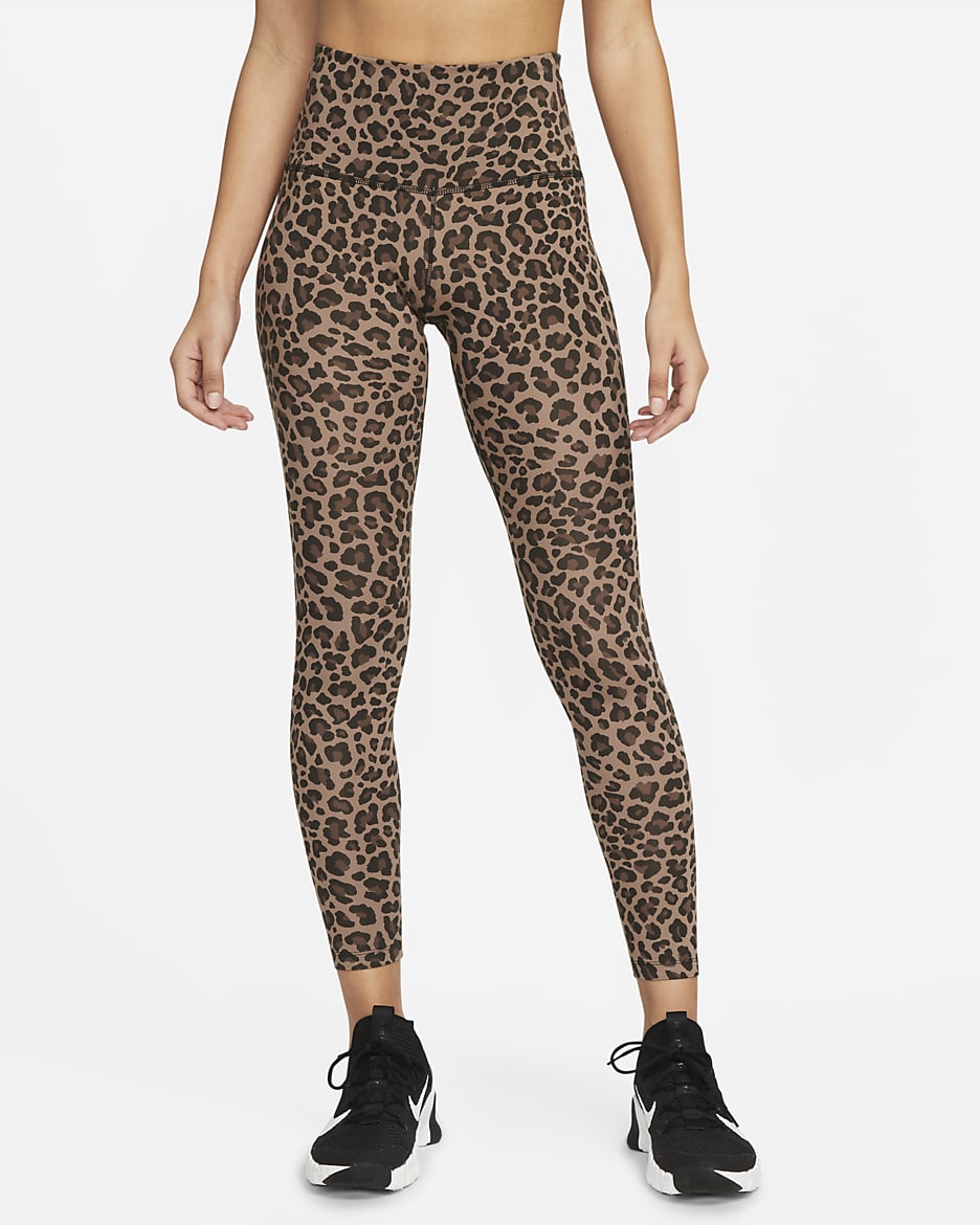 Nike One Women's High-Rise Printed Leggings - Archaeo Brown/White