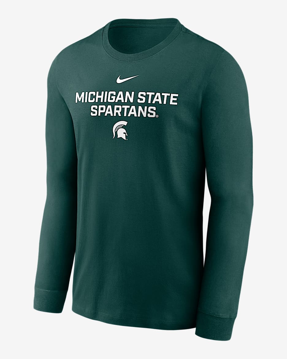 Michigan State Sideline Men's Nike Dri-FIT College Long-Sleeve T-Shirt - Green