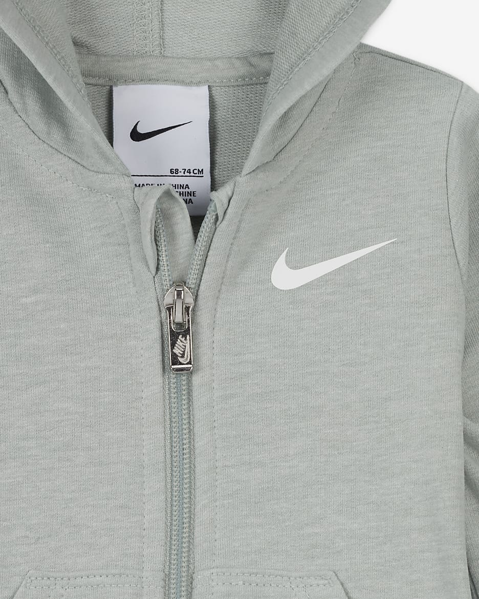 Nike Essentials Baby (0-9M) Hooded Coverall - Mica Green