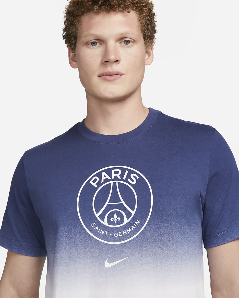 Paris Saint-Germain Crest Men's Nike Soccer T-Shirt - White/Midnight Navy/University Red/White