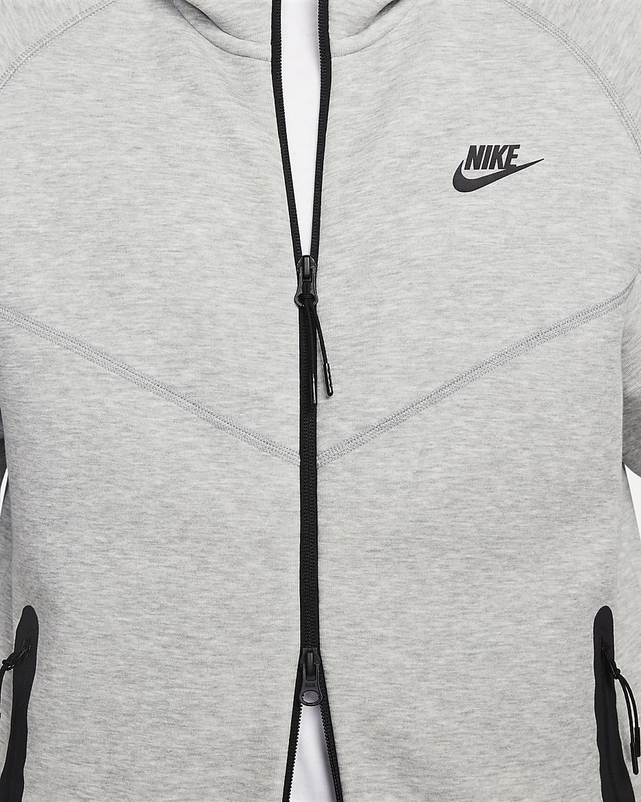 Sweat à capuche et zip Nike Sportswear Tech Fleece Windrunner pour homme - Dark Grey Heather/Noir