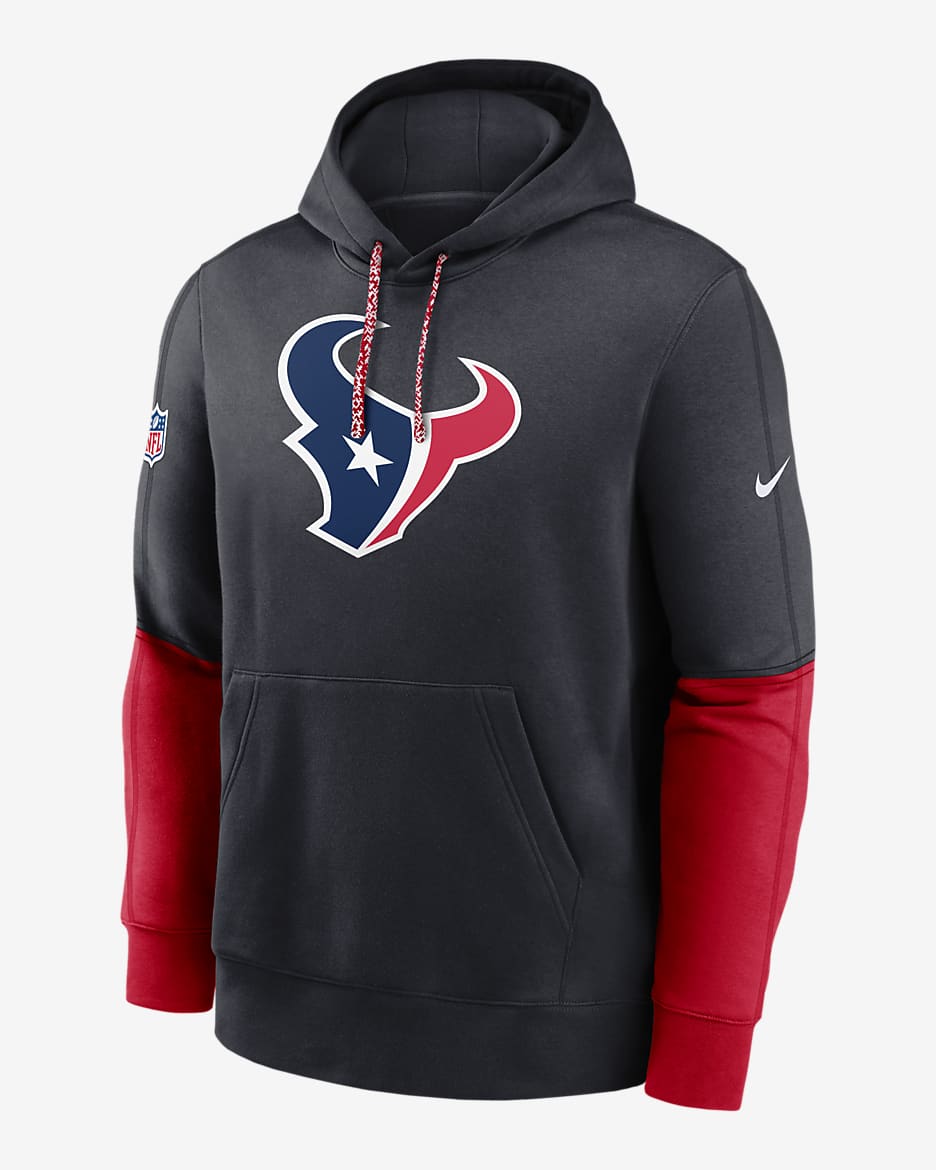 Houston Texans Sideline Team Issue Club Men's Nike NFL Pullover Hoodie - Pitch Blue