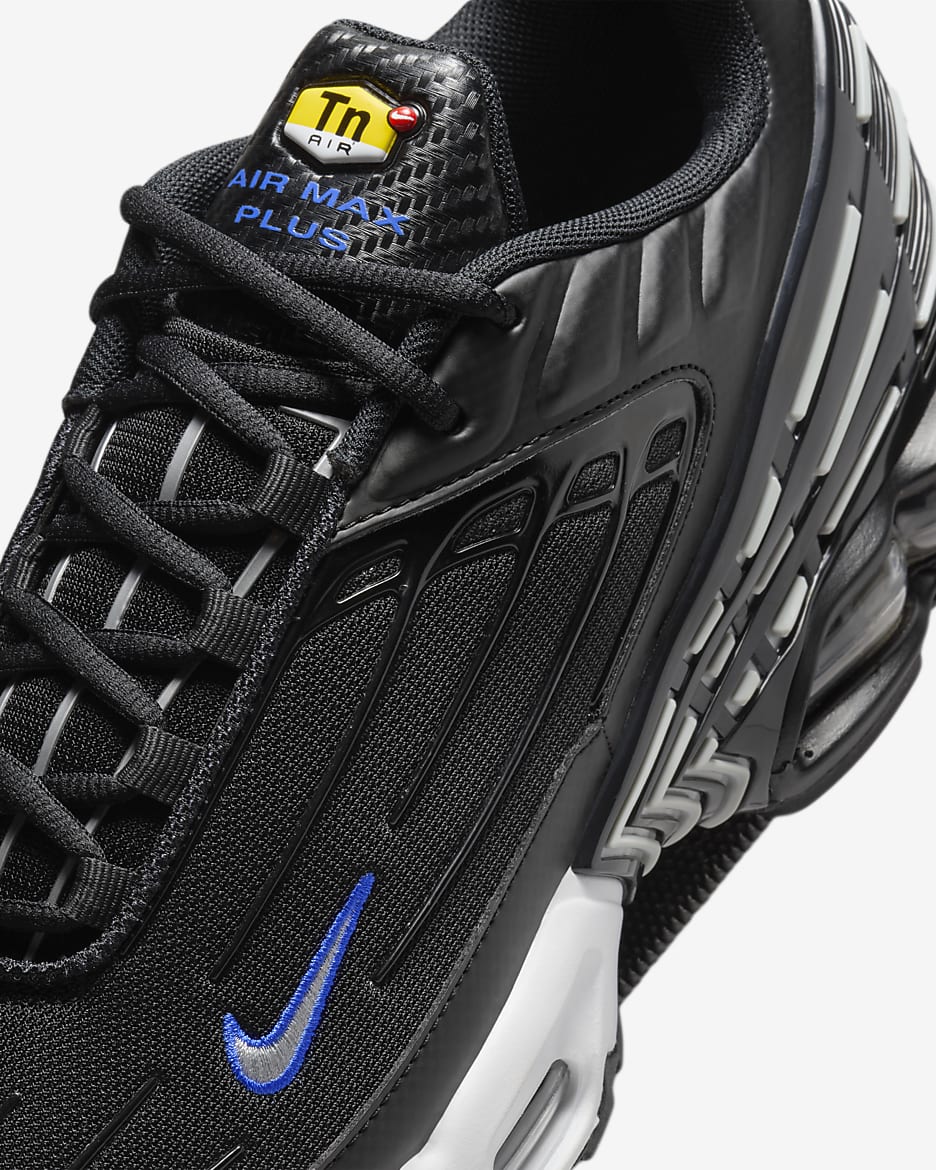 Sapatilhas Nike Air Max Plus 3 para homem - Preto/Azul Racer/Branco/Prateado metalizado
