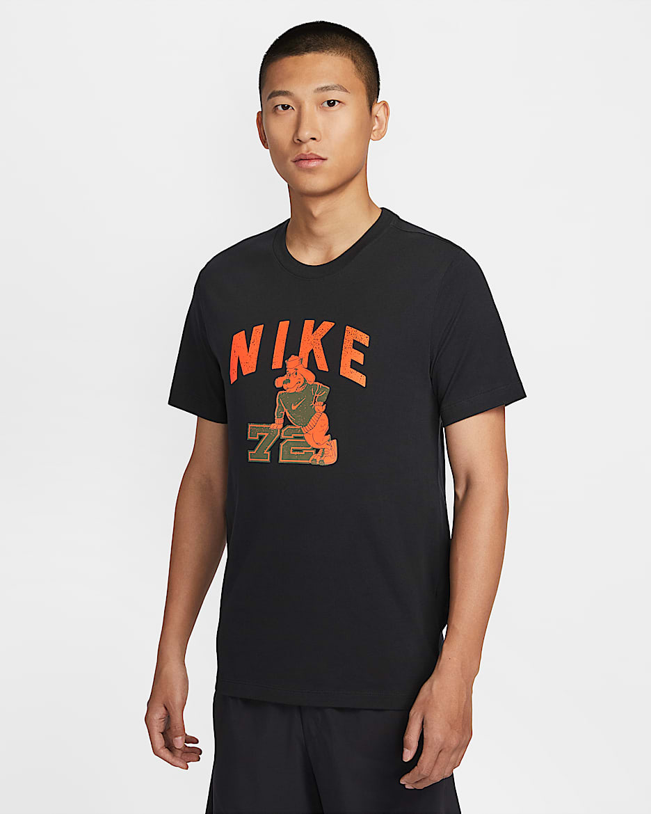 Nike 男款健身 T 恤 - 黑色